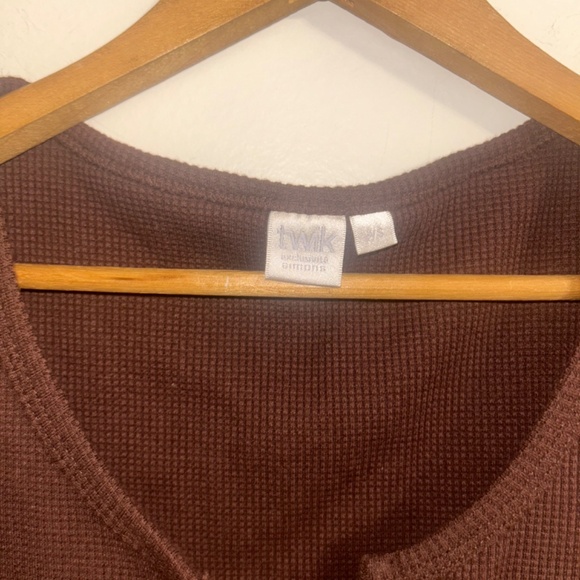 Twik by Simons Waffle Knit Mini Dress – Chocolate Brown, Size M - Picture 2 of 3